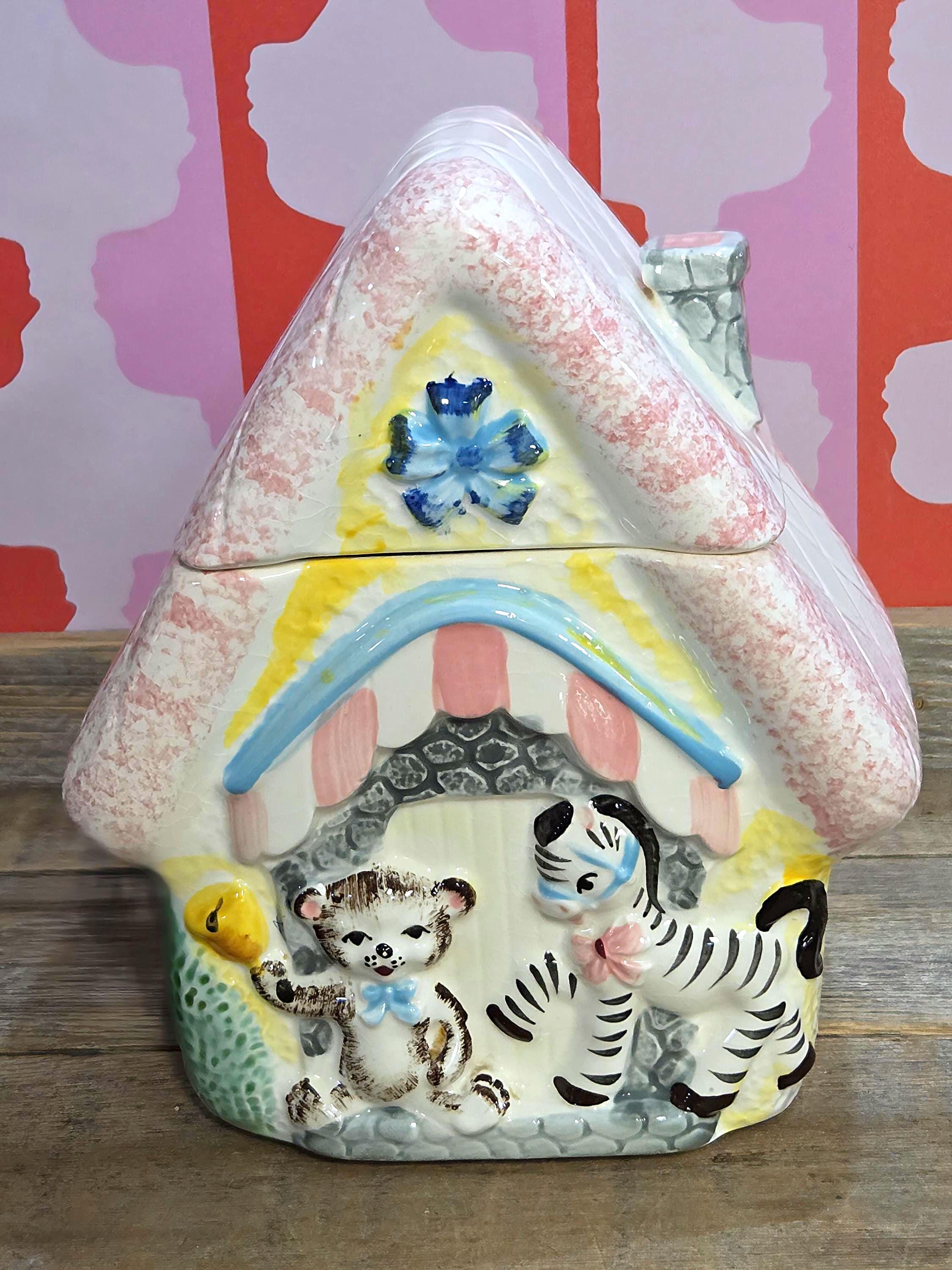 Vintage Japan Ceramic Circus House Cookie Jar