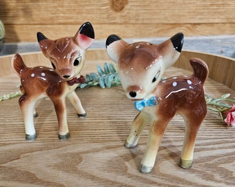 Vintage Baby Fawn Deer Salt & Pepper Shakers. EC Japan