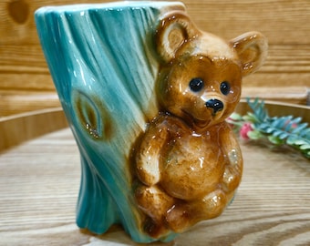 Vintage Ceramic Royal Copley Teddy  Bear Planter 1950's EC