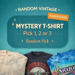 T-shirt mystère vintage au hasard, trié sur le volet, choisissez 1 ou lot