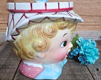 Vintage Lefton Miss Daisy / Dainty Cookie Jar 1950s EC Japan