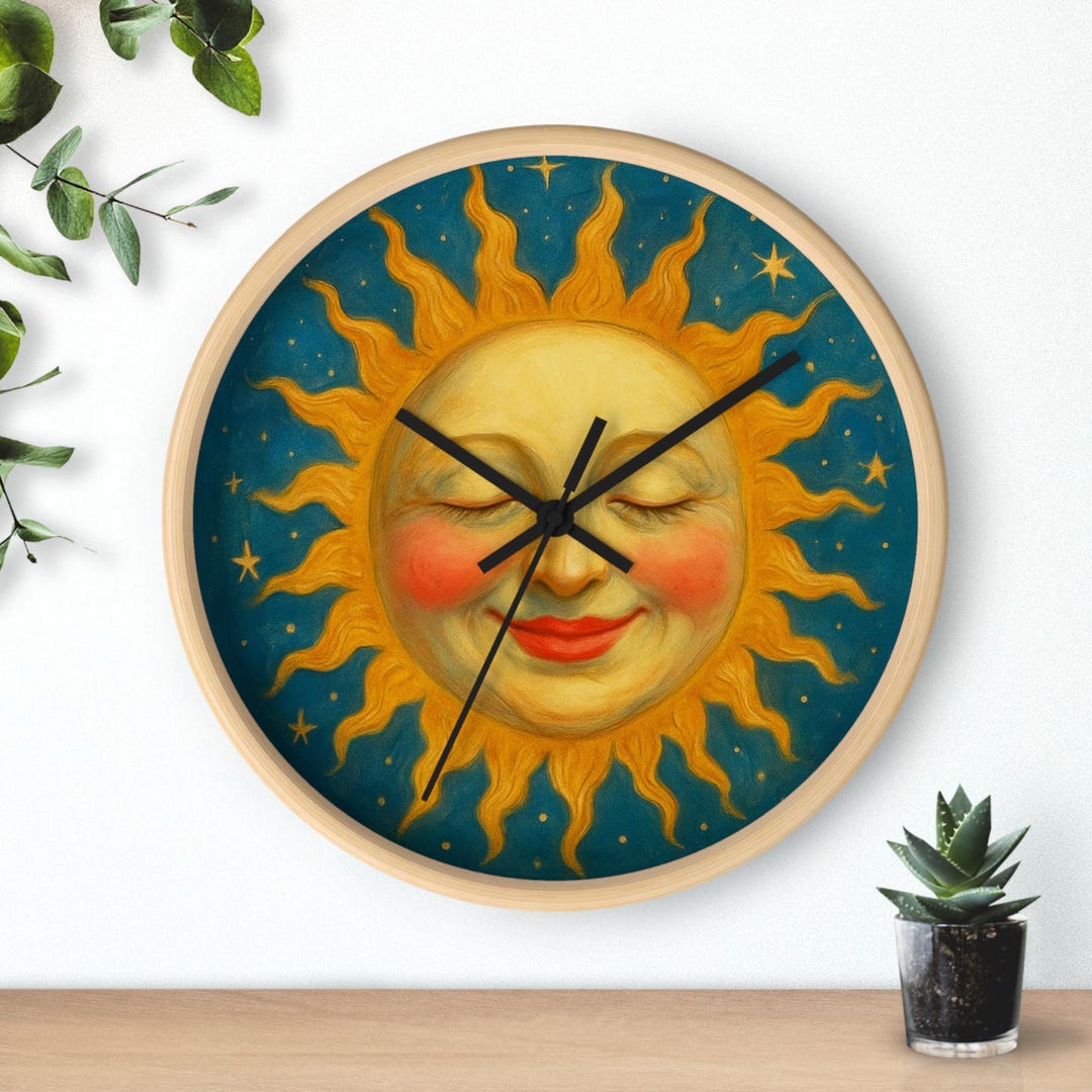 Celestial Sun Whimsical Sun Wall Clock - Etsy