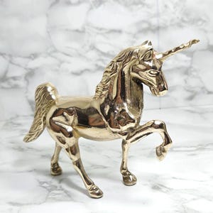 Vintage Solid Brass Unicorn Decor Figurine