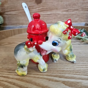 Napco Vintage Poodle & Fire Hydrant Salt Pepper Set