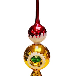 Vintage Blown Mercury Glass Christmas Tree Topper Ornament