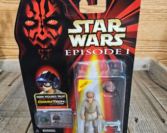 Star Wars Episode 1 "Anakin Skywalker" Figurine Naboo Pilot With Flight Simulator