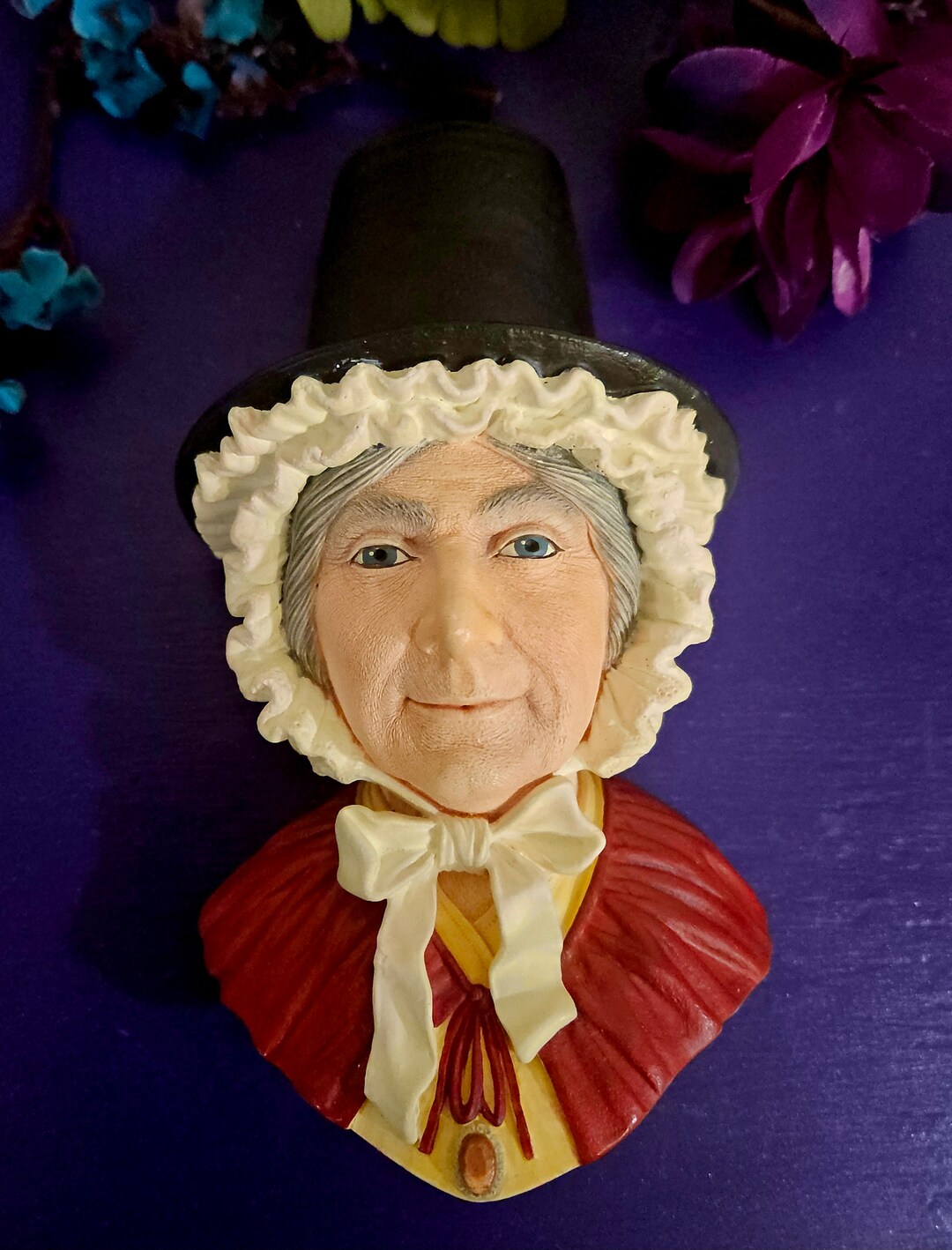 Bossons England Vintage Chalkware Wall Decor Pilgrim Lady EC Etsy