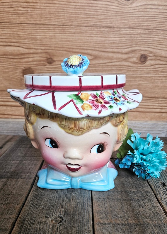 Vintage Lefton Miss Daisy / Dainty Cookie Jar 1950s EC Japan - Etsy