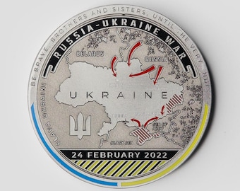 Collectible Authentic Ukraine War Tank Coin: Military Memorabilia Gift