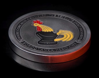 Unique Anniversary Gift for Him - One-of-a-kind Ukraine War Tribute Challenge Coin
