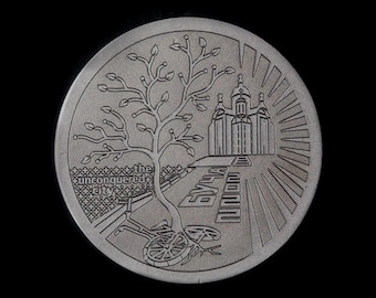 Exclusive Ukrainian Military Coin: Recycled Tank Piece Commemorative Souvenir