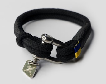 Customized Rope Bracelet for Men - Unique Military Trophy from Ukraine War