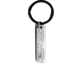 Tank Armor Keychain - Authentic T72 Tank Piece, Military Trophy, Combat Vehicle Memorial Gift
