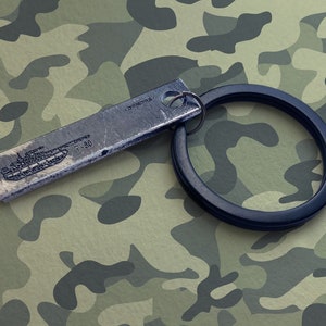 Russian Tank skin personalized Keychain tag. Text, morse code or QR. Emphasize your individuality with Ukraine sellers Military souvenir