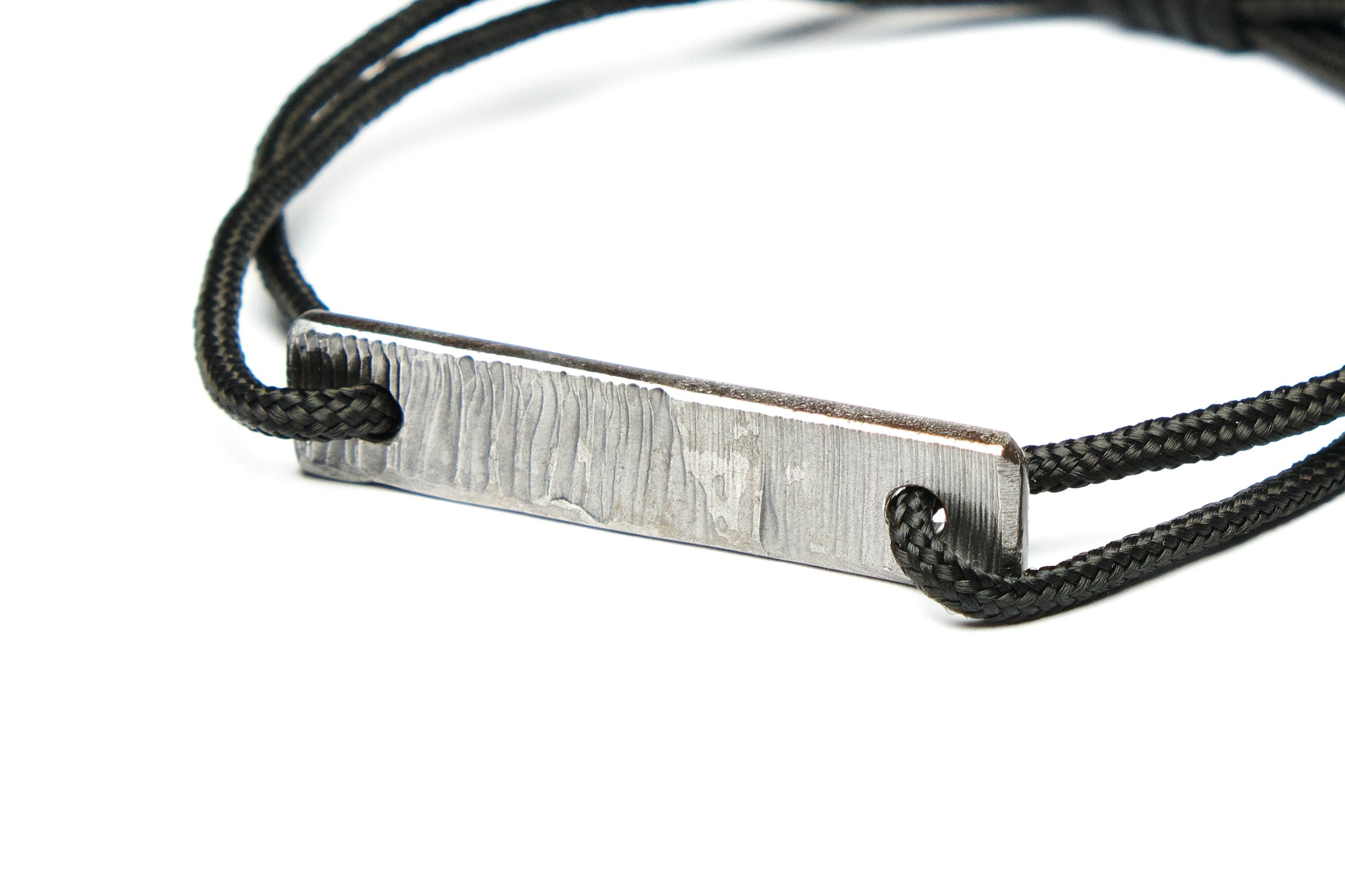 Paracord Ukrainian bracelet made of Russian tank. Minimalist military custom jewelry made of steel. Handmade personalized memorial gift
