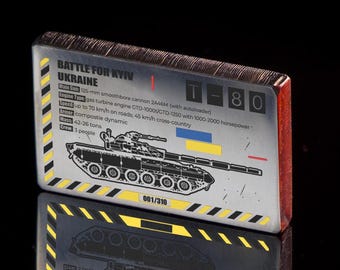 In Oekraïne gerecyclede militaire uitdagingsmunt - Uniek memorabilia-geschenk voor echte mannen. Gemaakt van Russische Tank Cool EDC-munt