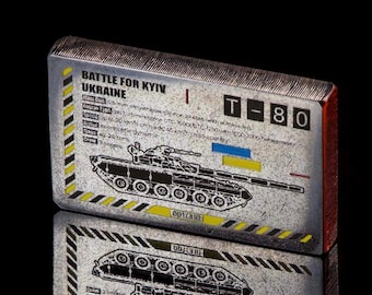 Ukrainian Challenge Coin: Brutal Token Crafted from Recycled Russian Tank - Unique personalized Men's Handmade Gift Dad, Husband, boyfriend