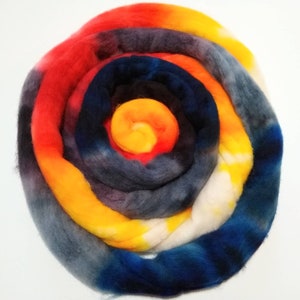 QUASAR 4oz braid of Falkland hand-dyed spinning fiber/roving/combed top