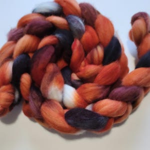 MONARCH 4oz braid of Falkland hand-dyed spinning fiber/roving/combed top