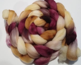 VELVETEEN RABBIT 4oz braid of Falkland hand-dyed spinning fiber/roving/combed top