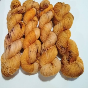 Hand dyed yarn ~ SPICED CIDER 100g Superwash Merino washable lace yarn