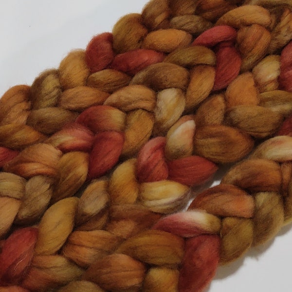 CANYONLANDS 4oz braid of 100% bfl hand-dyed spinning fiber/roving/combed top