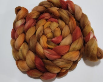CANYONLANDS 4oz braid of 100% Superfine Merino Wool hand-dyed spinning fiber/roving/combed top