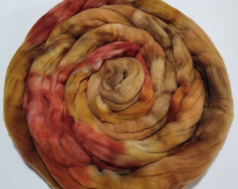 CANYONLANDS 4oz braid of 100% American Rambouillet hand-dyed spinning fiber/roving/combed top
