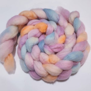 STATE FAIR 4oz braid of 100% bfl hand-dyed spinning fiber/roving