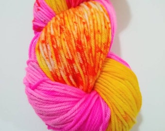 Hand dyed yarn ~ Girls Just Wanna Have Fun 100g Superwash Merino DK weight 4 ply yarn