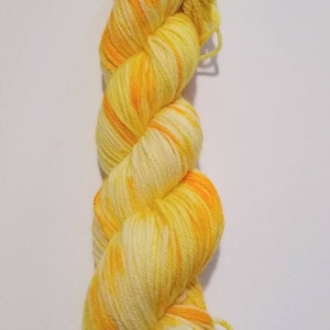 Hand dyed yarn ~ DROPS of SUNSHINE 100g Superwash Merino worsted wool 4 ply yarn