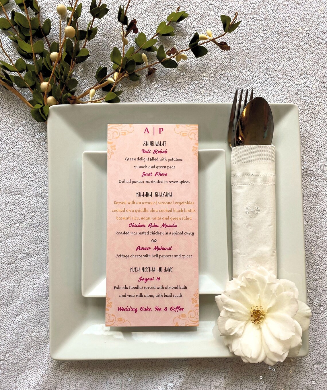 Indian Wedding Menu Indian Wedding Menu Printable Hindu | Etsy