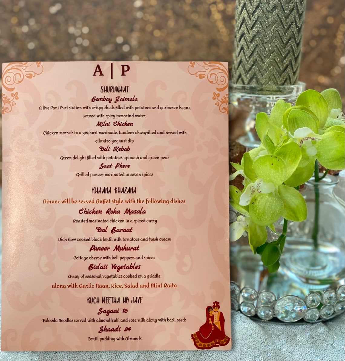 Indian Wedding Menu Indian Wedding Menu Printable Hindu | Etsy