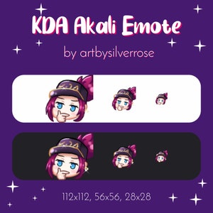 KDA Akali Thinking Premade Twitch/Discord Emote