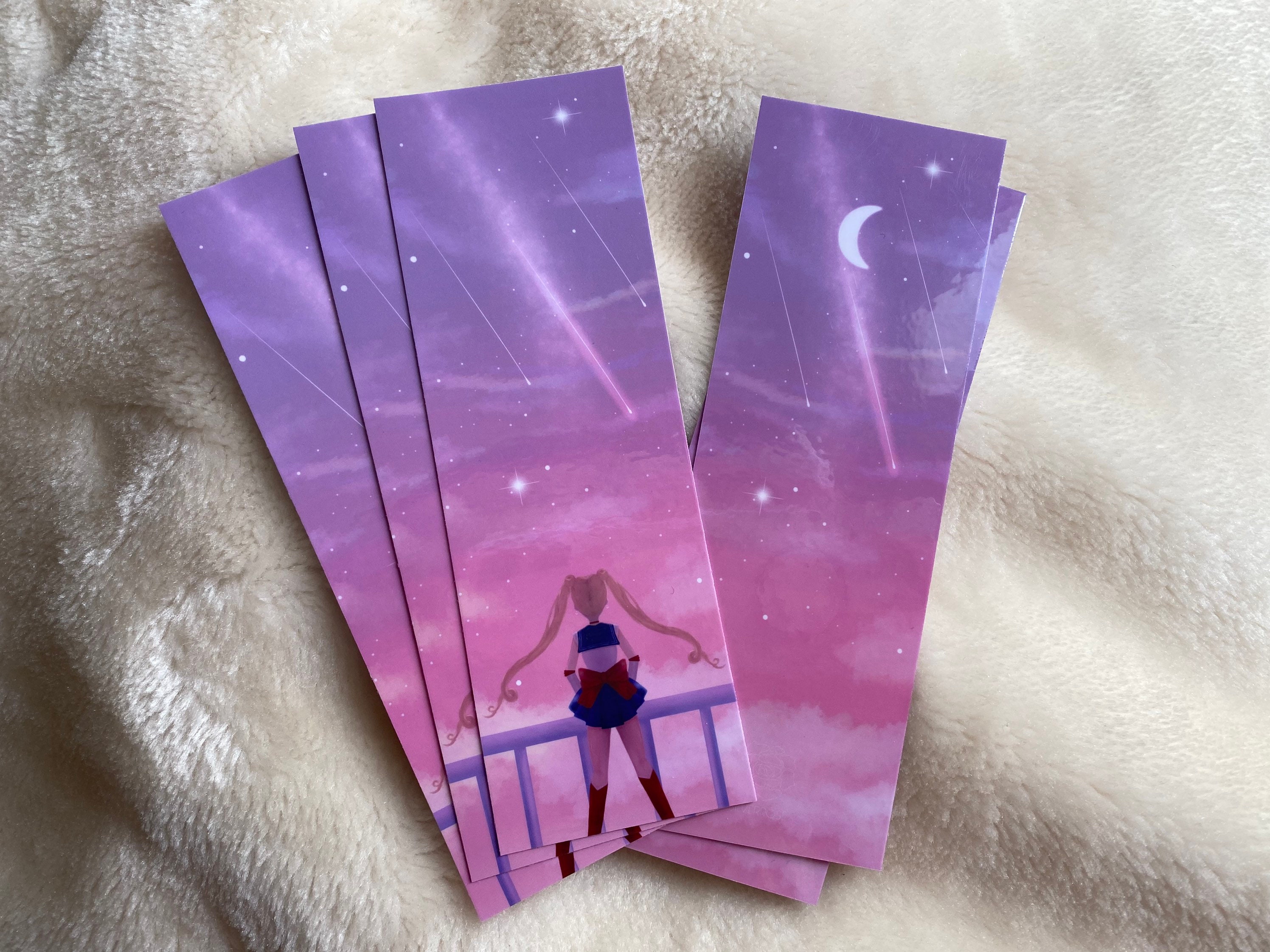 sailor moon bookmark double sided print lamination etsy