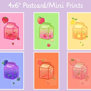Aesthetic Juice Box Postcard Art prints 4X6"