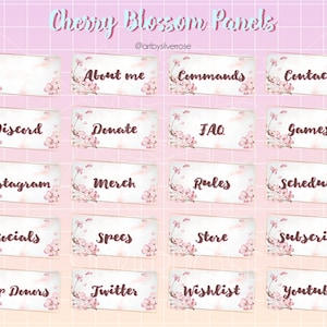 Premade Twitch Panels: Cherry Blossom