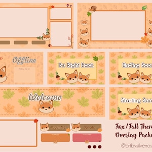 Twitch Overlay Package: Fox/Fall Themed | Not Animated