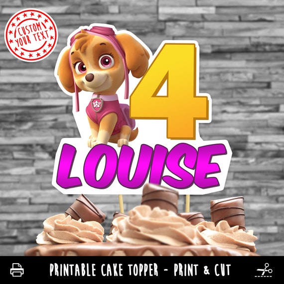 Cake Topper Pat Patrouille à imprimer Etsy