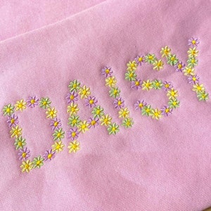 Floral Daisy Embroidery Font - Etsy