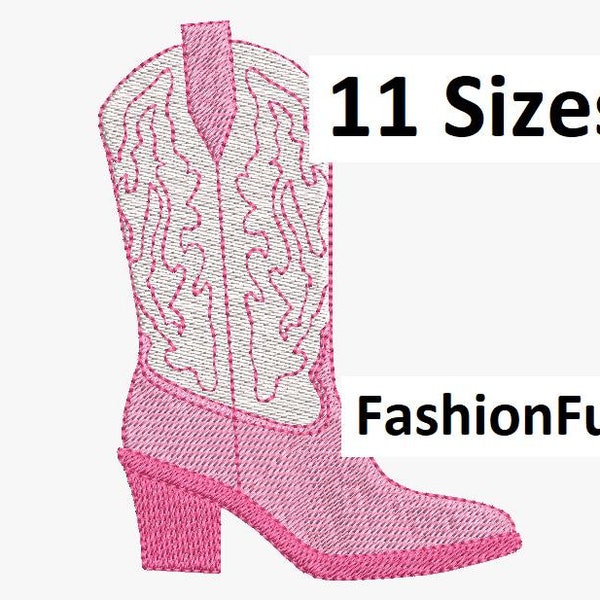 Cowboy Boot Embroidery Design: Western Cowgirl (Digital File)