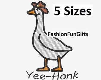 Yee-Honk Cowboy Goose Machine Embroidery Digital File 5 Sizes Meme Goose Pattern Machine Embroidery Design, Instant Download