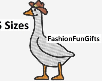 Cowboy Goose Machine Embroidery Digital File 5 Sizes Meme Goose Pattern Machine Embroidery Design, Instant Download