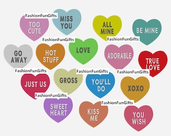 Konversationsherz Stickdatei: Valentine's Day Candy (Digitale Datei)