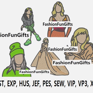 Mega Value 5 Pack Print Girl Women Power 3 Sizes EMBROIDERY MACHINE Digital File Pattern Machine Embroidery Design, Instant Download
