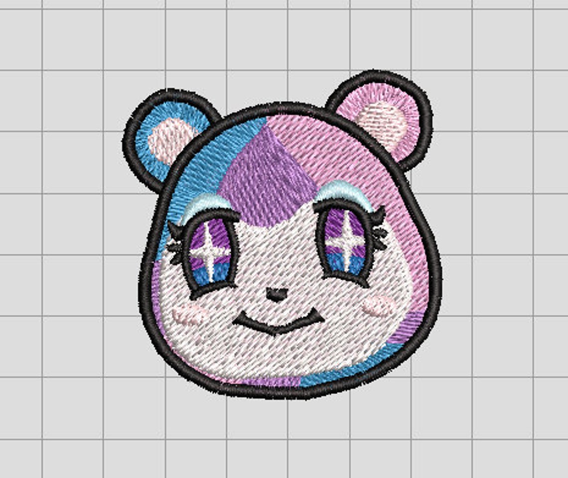 Judy head animal crossing machine embroidery digital file  etsy