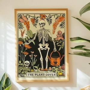 Carta del Tarot "El Amante de las Plantas", Lámina del Tarot "Mamá Planta", Arte con Plantas de Interior, Arte Mural con Plantas en Maceta, Decoración Botánica con Tarot, Idea de Regalo para Amantes de las Plantas