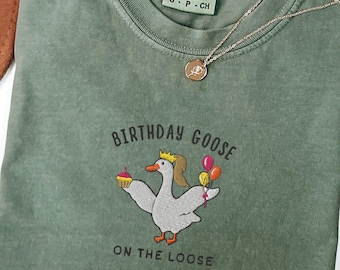 Embroidered Silly Goose Birthday Shirt, Funny 30th Birthday Gift for Her, Meme TShirt, Goose Lover Tshirt, Birthday Party Outfit
