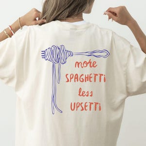 Spaghetti Shirt, Comfort Colors® Mehr Spaghetti weniger Upsetti Shirt, lustiges Essen T-Shirt, Retro Grafik Foodie Humor T-Shirt, Vintage Ästhetik