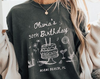 Comfort Colors® Birthday Shirt Custom Matching Group Tshirt, 30th Birthday Gift T-Shirt, Personalized Birthday Crew Outfits, Girls Trip Tee